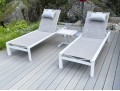 Pair Of Life Brand Outdoor Chaise Lounges With Tray Top Table