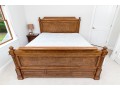 Ethan Allen King Townhouse Wentworth Burl Veneered Bed Frame