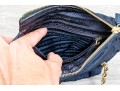Prada Blue Quilted Shoulder Bag With Leather Chain Strap