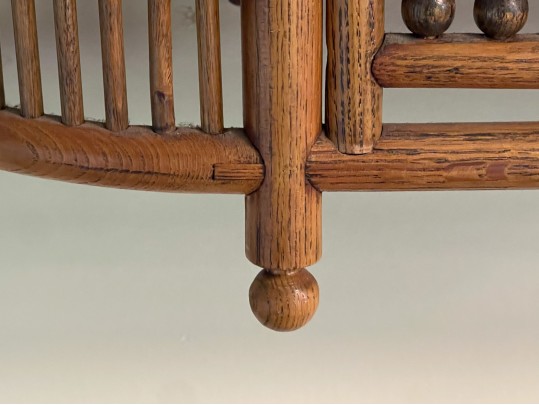 Late 19th C. American Oak Stick & Ball Hanging Cabinet 