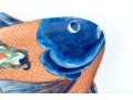 Fantastic Japanese Imari Palette Porcelain Fish Plate 