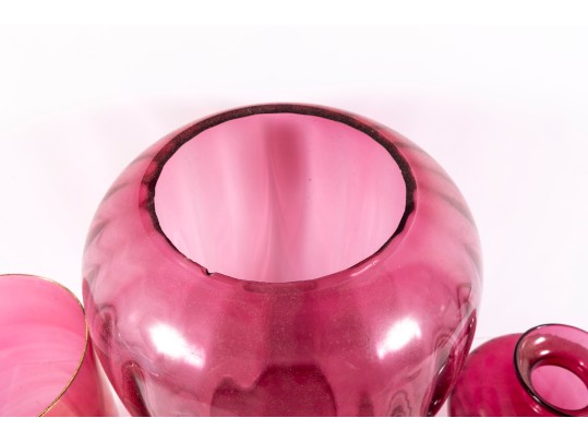 Vintage Cranberry Depression Glass Vases