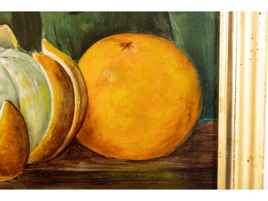 Antique Oil On Canvas Still Life, Circa 1930