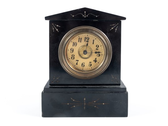 Antique 19th Century Asonia Iron Mantel Clock