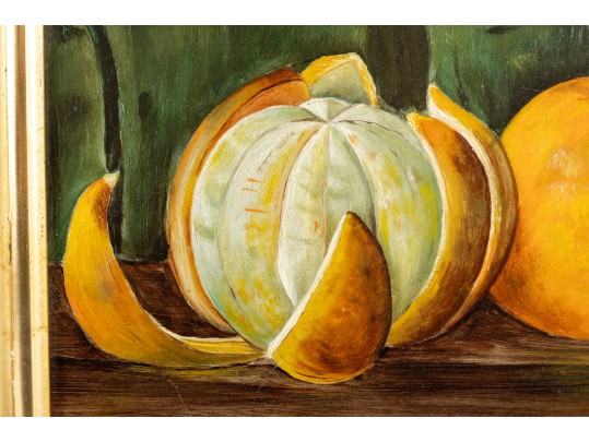 Antique Oil On Canvas Still Life, Circa 1930