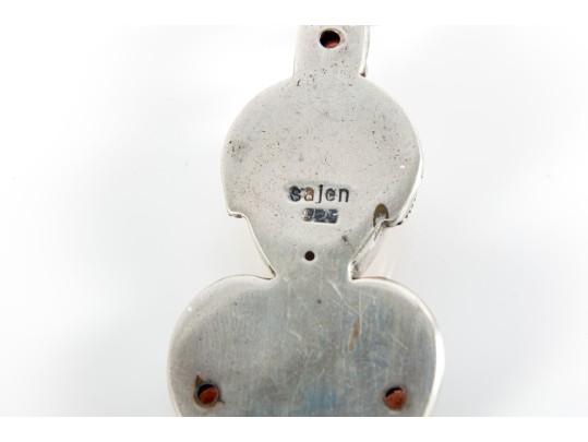 Balinese Sajen 925 Sterling Silver Garnet & Onyx Pendant