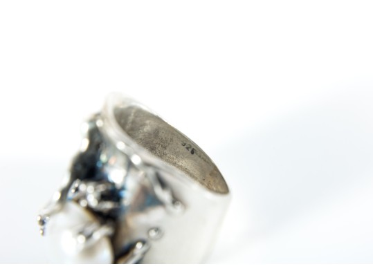 Sterling Silver & Pearl Amorphous Rings