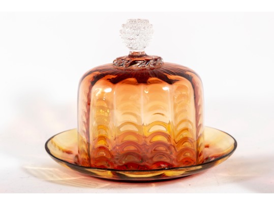 Amberina Depression Glass Cloches