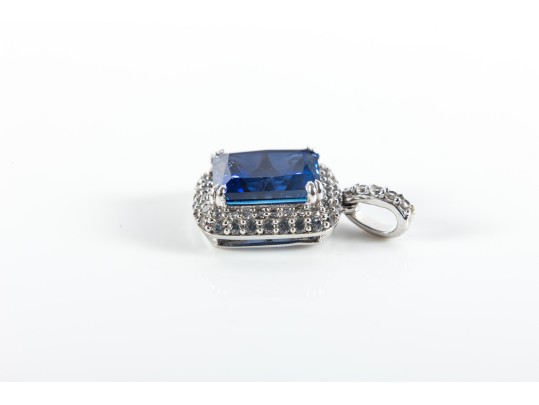 10K Gold & Sapphire/Spinel Gemstone Pendant 