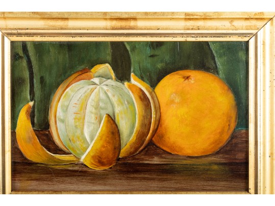 Antique Oil On Canvas Still Life, Circa 1930