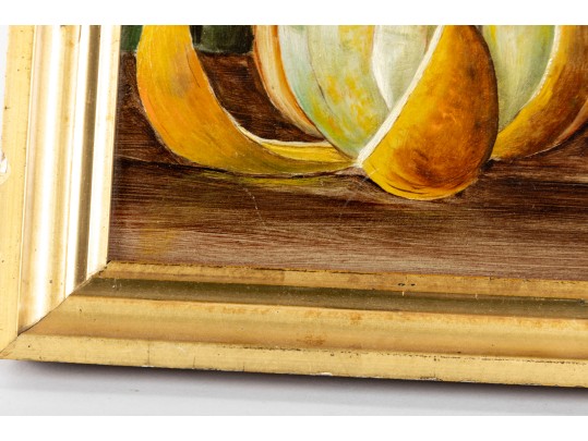 Antique Oil On Canvas Still Life, Circa 1930