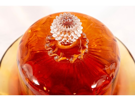 Amberina Depression Glass Cloches