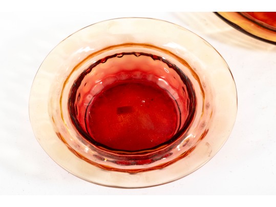 Amberina Depression Glass Cloches