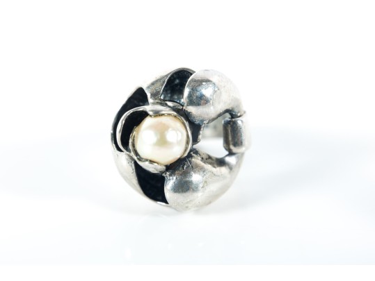 Sterling Silver & Pearl Amorphous Rings