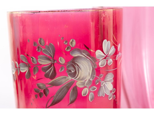 Vintage Cranberry Depression Glass Vases