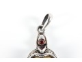 Balinese Sajen 925 Sterling Silver Garnet & Onyx Pendant