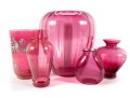 Vintage Cranberry Depression Glass Vases