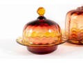 Amberina Depression Glass Cloches