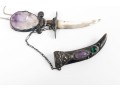 Mexican Sterling Silver & Amethyst Knife Pin
