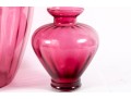 Vintage Cranberry Depression Glass Vases