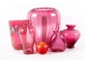 Vintage Cranberry Depression Glass Vases