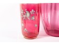 Vintage Cranberry Depression Glass Vases