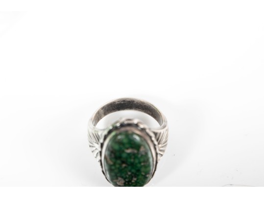 Trio Of Crushed Turquoise/Variscite Stone & Sterling Silver Rings 