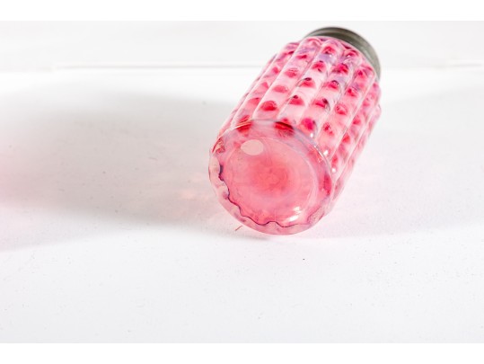 Cranberry Honeycomb Depression Glass Salt And Pepper Shakers
