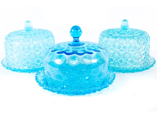 Blue Depression Glass Cloches
