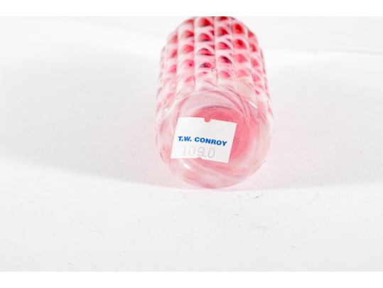 Cranberry Honeycomb Depression Glass Salt And Pepper Shakers