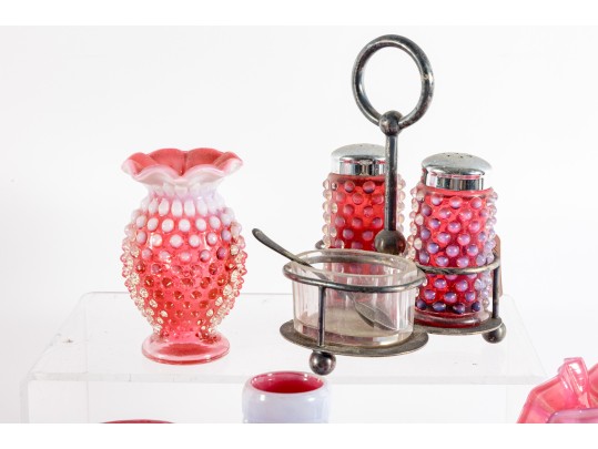 Cranberry Hobnail Glassware