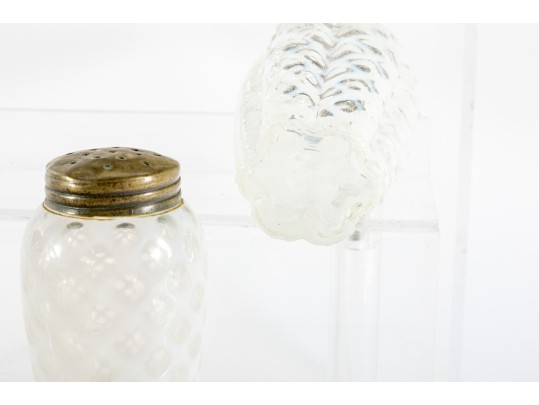 White Depression Glass Salt And Pepper Shakers