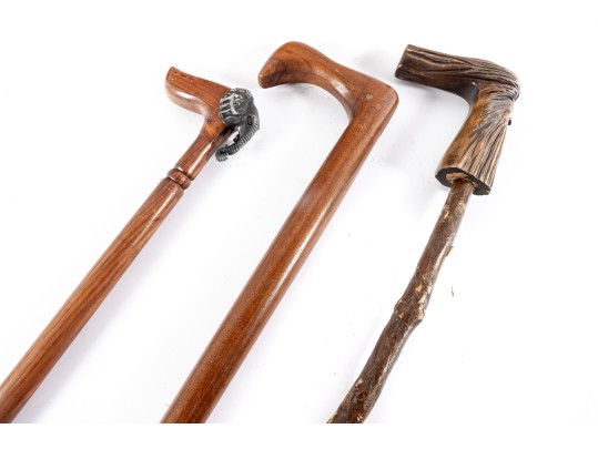 Three Vintage Woodcraft Canes