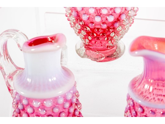 Fabulous Collection Of Cranberry Hobnail Depression Glass