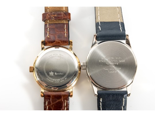 Collection Of Four Vintage Wristwatches With Leather Bands