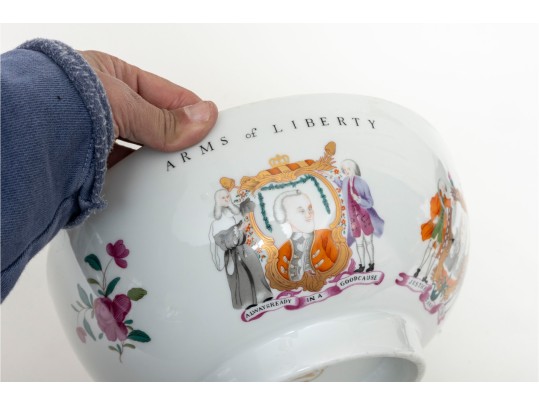 “Arms Of Liberty” Limoges Porcelain Punch Bowl