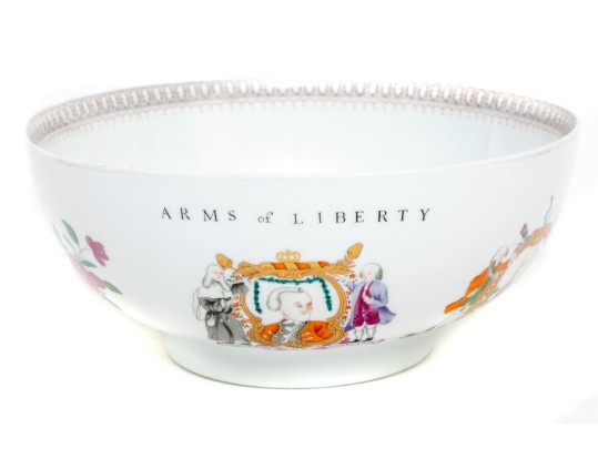 “Arms Of Liberty” Limoges Porcelain Punch Bowl