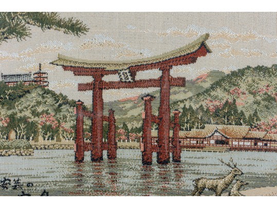 Japanese Torii Gate Needlepoint Embroidery 