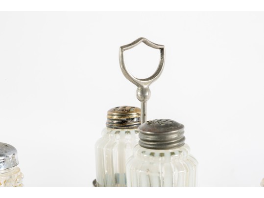 White Depression Glass Salt And Pepper Shakers