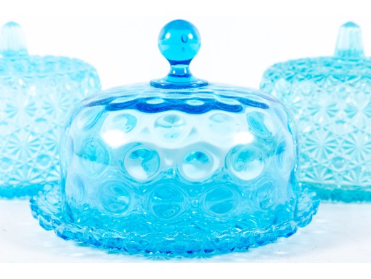 Blue Depression Glass Cloches