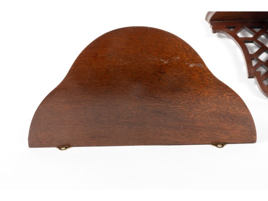 Pair Of Reticulated Mahogany Wall Shelves