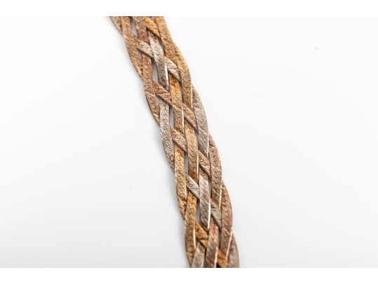 Italian Sterling Silver Braided Necklace & Bracelet 