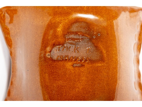 Jack Timothy Maness (American, [NC] 1945 - 2012) Unusual Pillow Pottery Jug