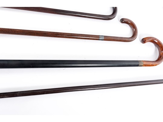 Collection Of Five Vintage Wood Walking Canes