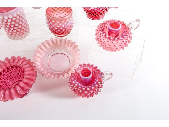 Cranberry Hobnail Glassware
