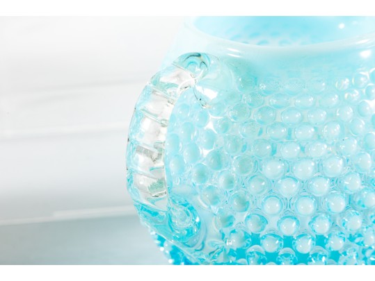 Blue And White Hobnail Depression Glassware