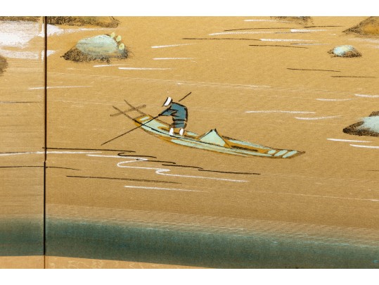 Four Panel Chinese Mt. Fuji Byobu Screen