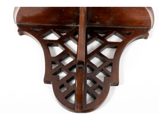 Pair Of Reticulated Mahogany Wall Shelves