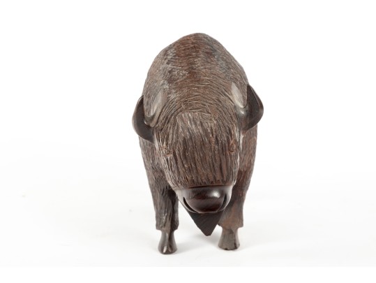 Carved Ironwood Bison Figure