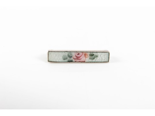 Vintage Sterling Silver Guilloche Enameled Floral Jewelry